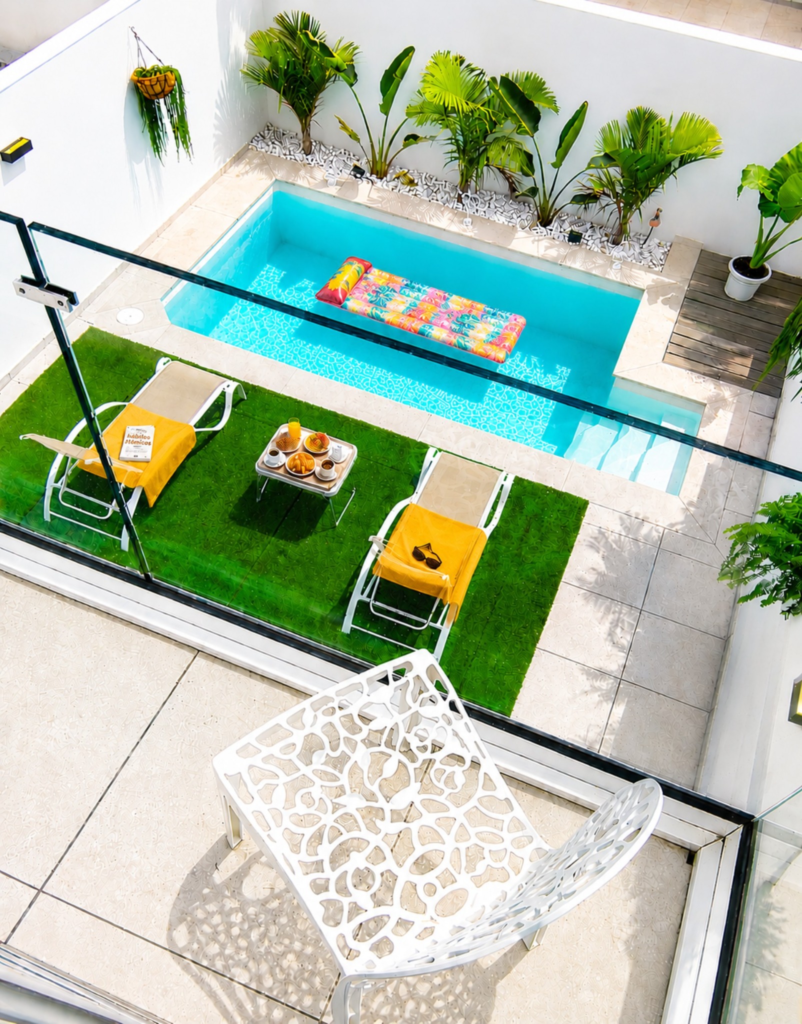 Desayuno junto a la piscina